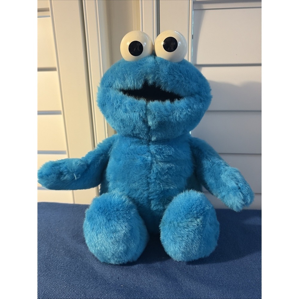 1997 VINTAGE 16" TYCO SESAME STREET TICKLE ME COOKIE MONSTER PLUSH WORKS GREAT - Picture 1 of 5